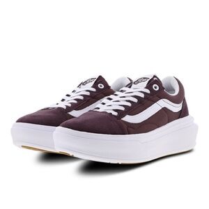 Vans Maroon and White Low-Top Sneakers
